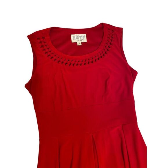 Julian Taylor Women's Red Fit-and-Flare Dress Size 12 Knee Length - Picture 3 of 4